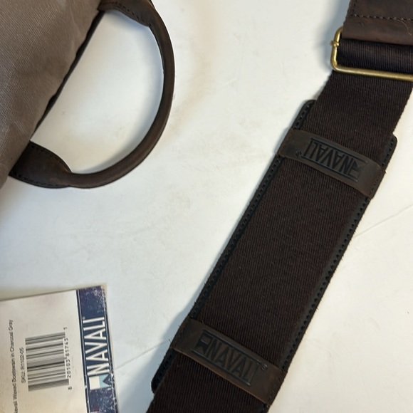 Navali Waxed Boatswain Laptop Messenger Bag – Taupe Tan - Picture 9 of 10